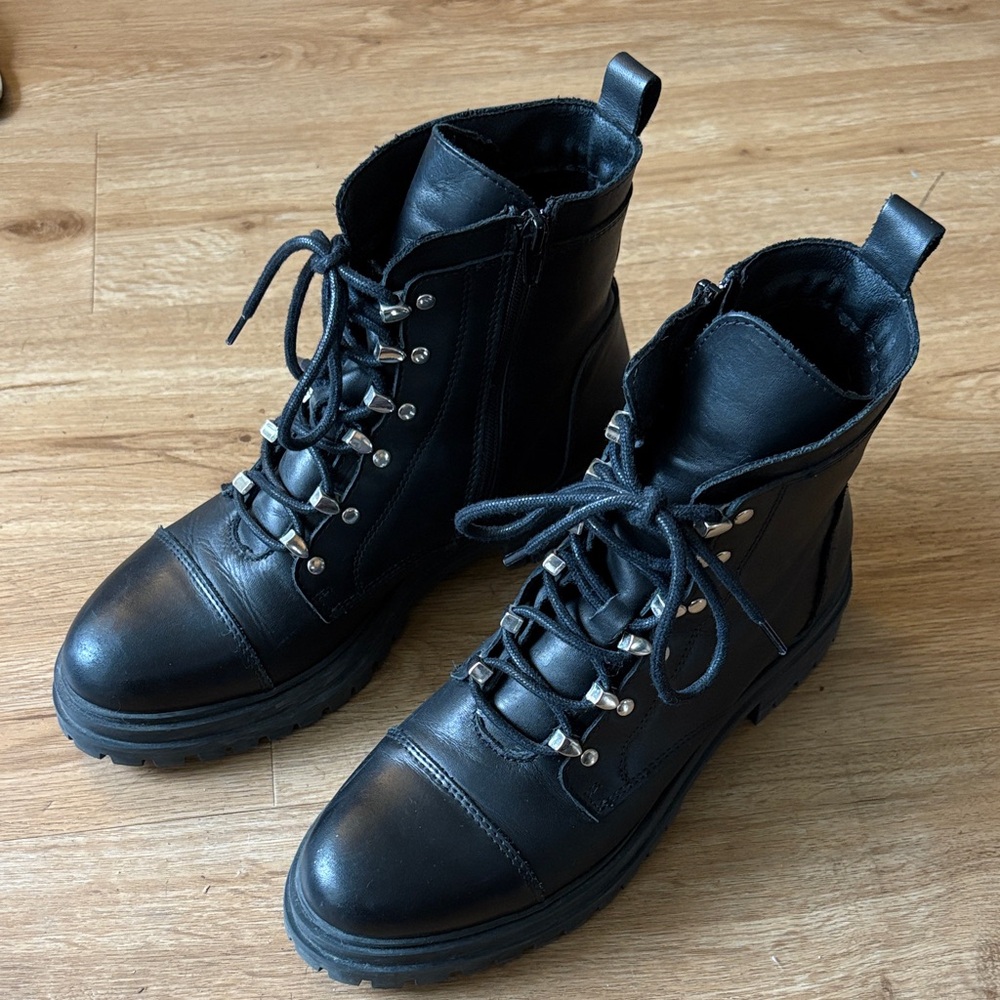 Chabers Genuine Leather Combat Boots